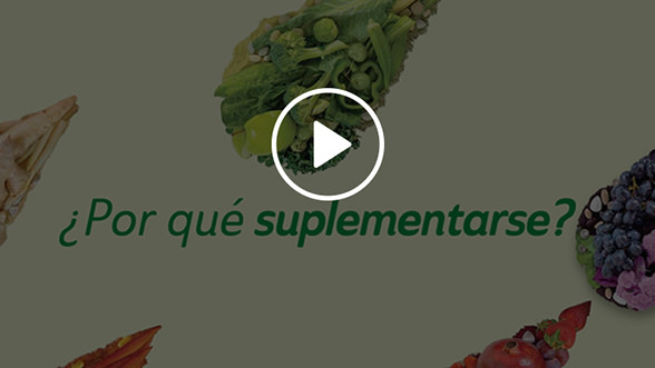 ¿Por qué Suplementarse? Frutas y verduras organizadas por color. Consume la cantidad necesaria, Nutrilite te ayuda.